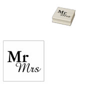 Mr&Mrs Simple Elegant Typography Wedding Favor Rubberstempel (Gestempeld)