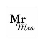 Mr&Mrs Simple Elegant Typography Wedding Favor Rubberstempel (Afrduk)