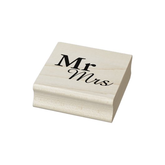 Mr&Mrs Simple Elegant Typography Wedding Favor Rubberstempel (Stempel)