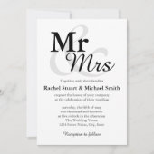 Mr &Mrs Simple Elegant Typography Wedding Kaart (Voorkant)