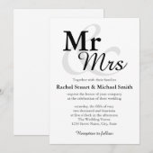 Mr &Mrs Simple Elegant Typography Wedding Kaart (Voorkant / Achterkant)