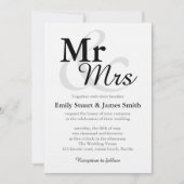 Mr &Mrs Simple Elegant Typography Wedding Kaart (Voorkant)