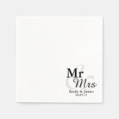 Mr&Mrs Simple Elegant Typography Wedding Servetten (Voorkant)