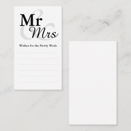 Mr&Mrs Simple Elegant Typography Wedding Wishes Advieskaart (Voorkant / Achterkant)