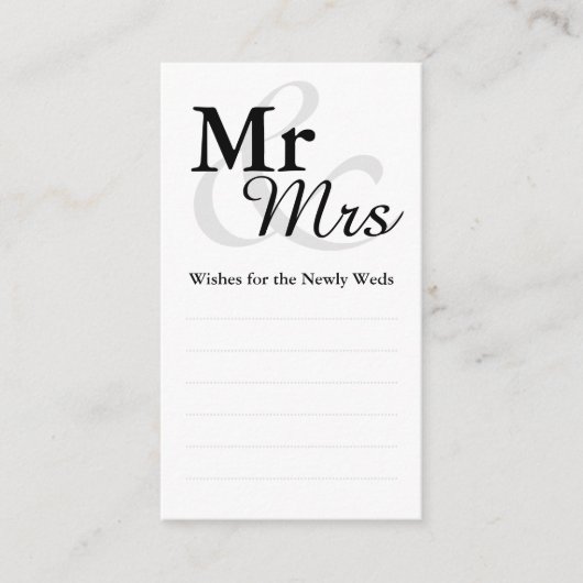 Mr&Mrs Simple Elegant Typography Wedding Wishes Advieskaart (Voorkant)