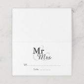 Mr&Mrs Simple Elegant Wedding Plaatskaartje (Buitenkant ongevouwen)