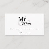 Mr&Mrs Simple Elegant Wedding Plaatskaartje (Voorkant)