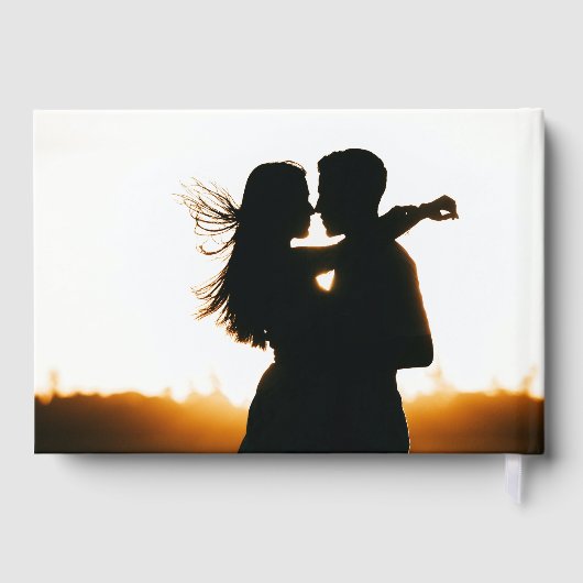 Mr Mrs Simple Silver Foil White Script Wedding Gastenboek (Achterkant)