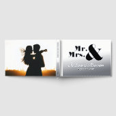 Mr Mrs Simple Silver Foil White Script Wedding Gastenboek (Volledig)