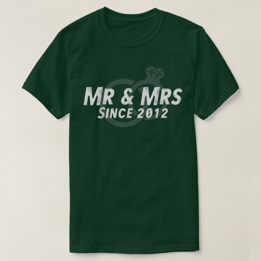 Mr & Mrs. sinds 201210th Wedding Jubileum Matchi T-shirt (Design voorkant)