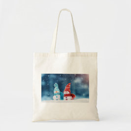 Mr & Mrs Snowman Canvas tas