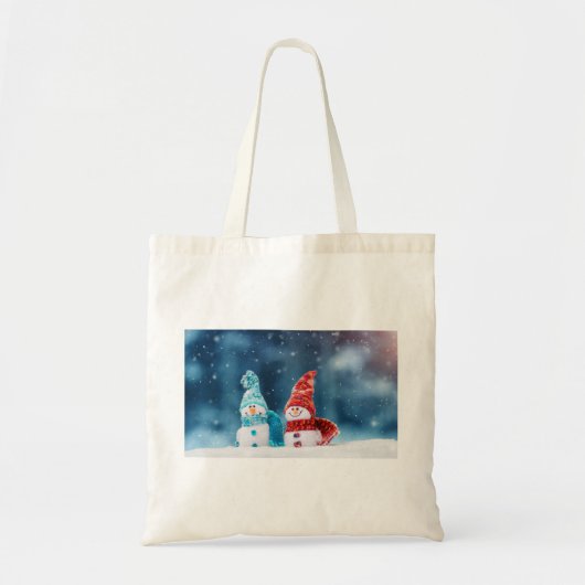 Mr & Mrs Snowman Canvas tas (Voorkant)