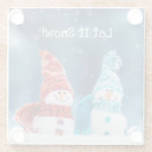 Mr & Mrs Snowman Custom Glass Onderzetter (Achterkant)