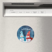 Mr & Mrs Snowman Custom magneet (Insitu (Vaatwasser))