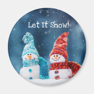 Mr & Mrs Snowman Custom magneet