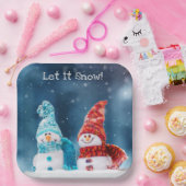 Mr & Mrs Snowman Custom Paper Borden Papieren Bordje (Feest)