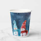 Mr & Mrs Snowman Custom Papier Cups Papieren Bekers (Achterkant)