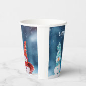 Mr & Mrs Snowman Custom Papier Cups Papieren Bekers (Rechts)