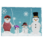 Mr&Mrs Snowman en hun familie met Kerstmis Groot Cadeauzakje (Achterkant)