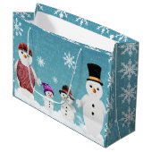 Mr&Mrs Snowman en hun familie met Kerstmis Groot Cadeauzakje (Voorkant Gekanteld)
