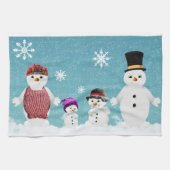 Mr&Mrs Snowman en hun familie met Kerstmis Theedoek (Horizontaal)