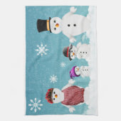 Mr&Mrs Snowman en hun familie met Kerstmis Theedoek (Verticaal)