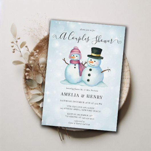 Mr. Mrs. Snowman Funny Winter Couples Vrijgezellen Kaart
