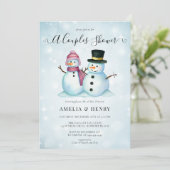 Mr. Mrs. Snowman Funny Winter Couples Vrijgezellen Kaart (Staand voorkant)