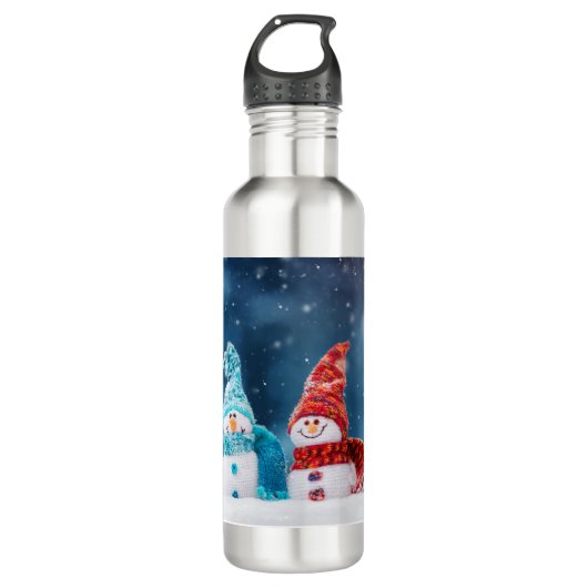 Mr & Mrs Snowman RVS Fles (Voorkant)