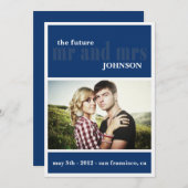 MR & MRS sparen de datumUitnodiging Save The Date (Voorkant / Achterkant)