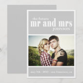 MR & MRS sparen de datumUitnodiging Save The Date (Voorkant / Achterkant)