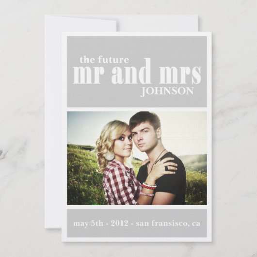 MR & MRS sparen de datumUitnodiging Save The Date (Voorkant)
