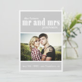 MR & MRS sparen de datumUitnodiging Save The Date (Staand voorkant)