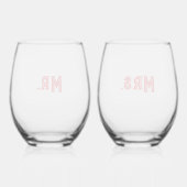  Mr. & Mrs. Stemless Wine Glasses Wijnglas Zonder Voet (Achterkant)