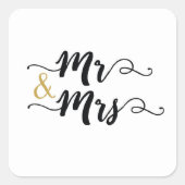 Mr. & Mrs. - Sticker in vierkant (Voorkant)