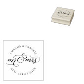 Mr & Mrs | Stijlvol script Trouwnamen & Datum Rubberstempel (Gestempeld)
