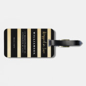 Mr & Mrs. | Stijlvolle zwarte en gouden Passen get Bagagelabel (Achterkant horizontaal)