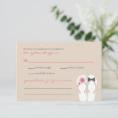 Mr & Mrs Summer Teenslippers Beach Wedding RSVP Ca (Staand voorkant)