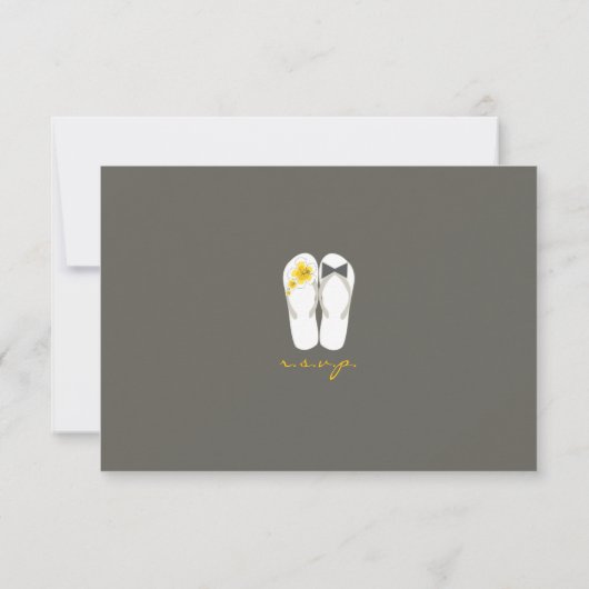 Mr & Mrs Summer Teenslippers Beach Wedding RSVP Ca (Achterkant)