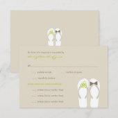 Mr & Mrs Summer Teenslippers Beach Wedding RSVP Ca (Voorkant / Achterkant)