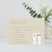 Mr & Mrs Summer Teenslippers Beach Wedding RSVP Ca Kaartje (Staand voorkant)