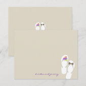 Mr & Mrs Teenslippers Beach bruiloft dank u kaart (Voorkant / Achterkant)