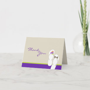 Mr & Mrs Teenslippers Beach bruiloft dank u kaart