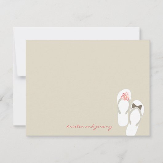 Mr & Mrs Teenslippers Beach bruiloft dank u kaart (Voorkant)