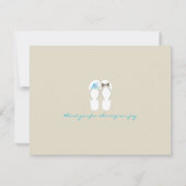 Mr & Mrs Teenslippers Beach bruiloft dank u kaart Notitiekaartje (Achterkant)
