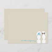 Mr & Mrs Teenslippers Beach bruiloft dank u kaart Notitiekaartje (Voorkant / Achterkant)