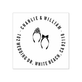 Mr & Mrs Teenslippers Beach Bruiloft Rubber Stamp Rubberstempel