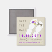 Mr & Mrs Teenslippers Beach Wedding Save the Date Magneet (Voorkant / Achterkant)