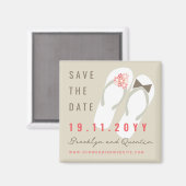 Mr & Mrs Teenslippers Beach Wedding Save the Date Magneet (Voorkant / Achterkant)