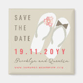 Mr & Mrs Teenslippers Beach Wedding Save the Date Magneet (Voorkant)